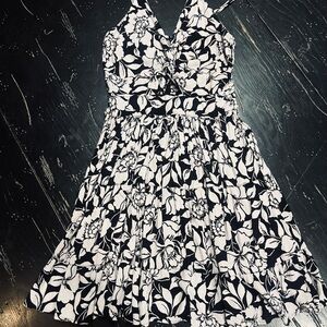 Angie Black and Cream Floral Dress